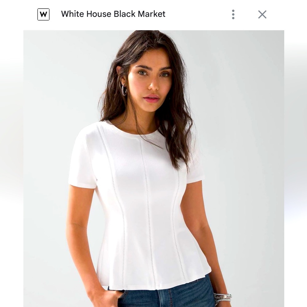 White House Black Market EUC The Bodice Tee: Women's White Top